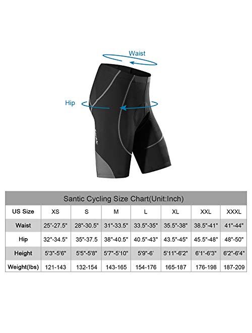 Santic Cycling Shorts Men's Bike Biking Bicycle Pants Tights 4D Coolmax Padded