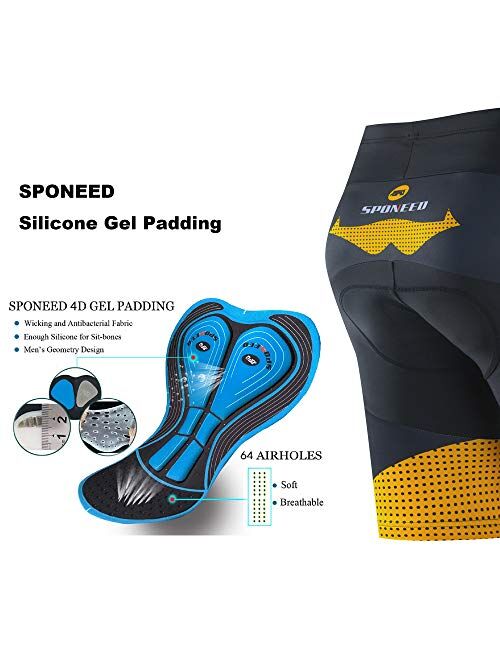 sponeed Men's Cycling Padded Shorts Men Bike Short Pants Cycle Spandex Tights Biking Wear