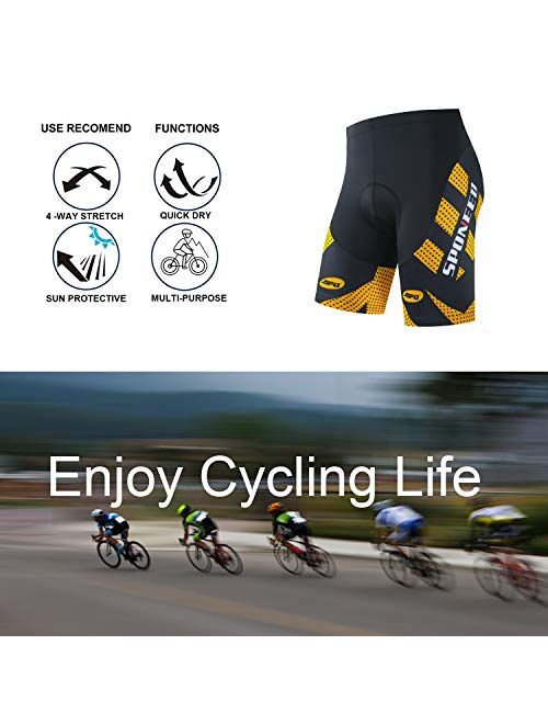 sponeed Men's Cycling Padded Shorts Men Bike Short Pants Cycle Spandex Tights Biking Wear