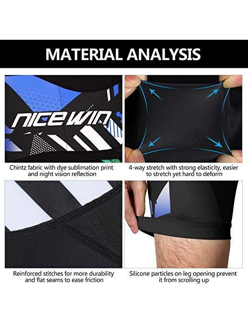 NICEWIN Men’s Cycling Shorts Motorcycle Bike Riding Tights 3D Padded Quick-Dry Half Pants