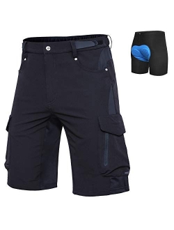 Ally Mens Mountain Bike Shorts Padded MTB Shorts Baggy Cycling Bicycle Bike Shorts with Padding Wear Relaxed Loose-fit