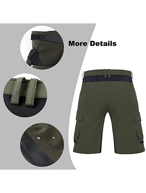 Ally Mens Mountain Bike Shorts Padded MTB Shorts Baggy Cycling Bicycle Bike Shorts with Padding Wear Relaxed Loose-fit