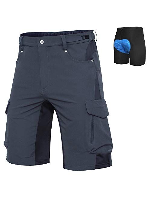 Ally Mens Mountain Bike Shorts Padded MTB Shorts Baggy Cycling Bicycle Bike Shorts with Padding Wear Relaxed Loose-fit