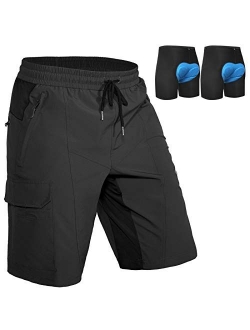 Hiauspor Mens Mountain Bike Shorts Padded MTB Shorts Lightweight Bicycle Cycling Shorts Loose-fit