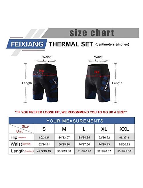 FEIXIANG Men's Cycling Shorts, 4D Padded Bike Underwear Anti-Slip MTB Bicycle Undershort Road Mountain Biking Tights