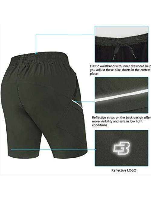 GymBrave Men's Mountain Bike Shorts 3D Padded Cool-Tec Lightweight MTB Cycling Shorts Loose-Fit Bike Shorts