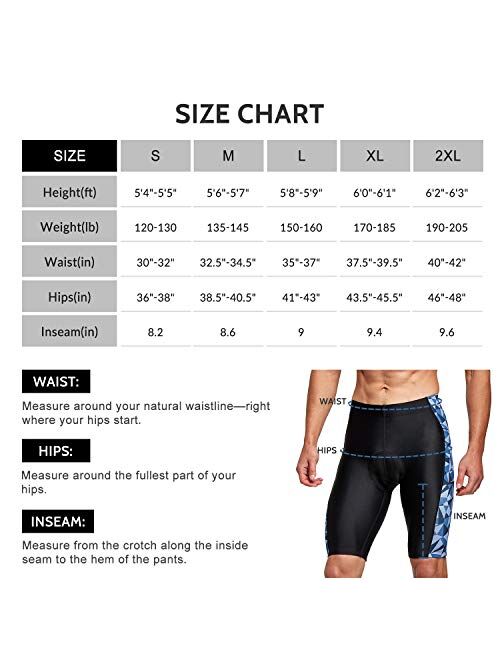 FitsT4 Men's Bike Shorts 3D Padded Cycling Biking Shorts Quick-Dry Road Bike Tights with Pockets