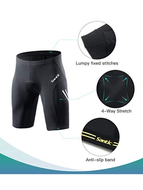 Santic Men's Cycling Shorts 4D Padded Biking Shorts Breathable Bicycle Wear