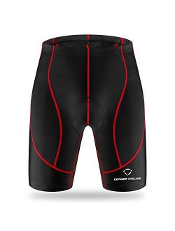 LEADER CYCLING Men's Cycling Shorts 3D Gel Padded Biking Bicycle Bike Pants Breathable Anti-Slip