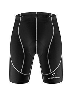 LEADER CYCLING Men's Cycling Shorts 3D Gel Padded Biking Bicycle Bike Pants Breathable Anti-Slip