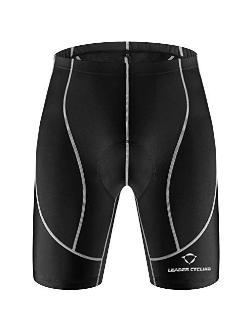 LEADER CYCLING Men's Cycling Shorts 3D Gel Padded Biking Bicycle Bike Pants Breathable Anti-Slip