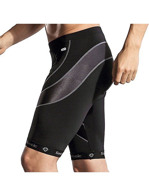 Santic Men's Cycling Shorts Biking Bicycle Bike Pants Half Pants 3D Coolmax Padded Bike Shorts