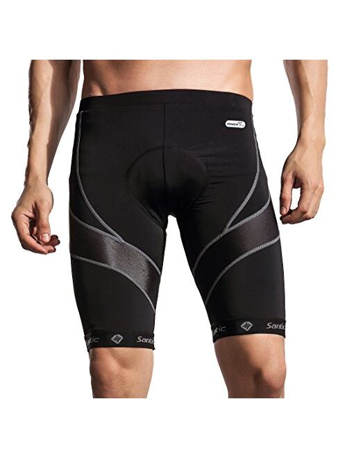 Santic Men's Cycling Shorts Biking Bicycle Bike Pants Half Pants 3D Coolmax Padded Bike Shorts