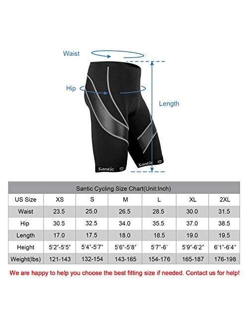 Santic Men's Cycling Shorts Biking Bicycle Bike Pants Half Pants 3D Coolmax Padded Bike Shorts