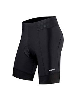 XTUPO Men's Cycling Shorts 4D Padded Bike Biking Half Pants Bicycle Riding Tights with Anti-Slip Leg Grips