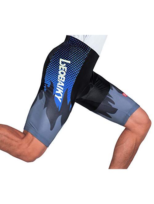 Gouxry Cycling-Shorts-Men-Padded Bike Cycling Biking Bicycle Shorts Tights Road Breathable Quick-Dry with 4D Padding for Men