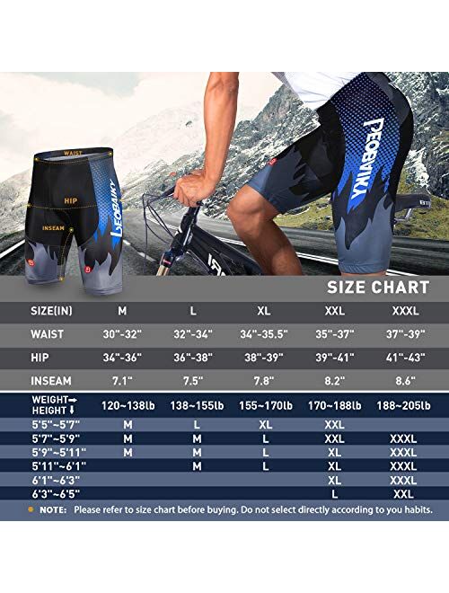 Gouxry Cycling-Shorts-Men-Padded Bike Cycling Biking Bicycle Shorts Tights Road Breathable Quick-Dry with 4D Padding for Men