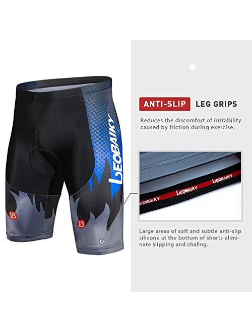 Gouxry Cycling-Shorts-Men-Padded Bike Cycling Biking Bicycle Shorts Tights Road Breathable Quick-Dry with 4D Padding for Men