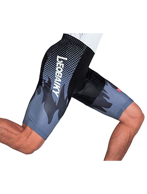 Gouxry Cycling-Shorts-Men-Padded Bike Cycling Biking Bicycle Shorts Tights Road Breathable Quick-Dry with 4D Padding for Men