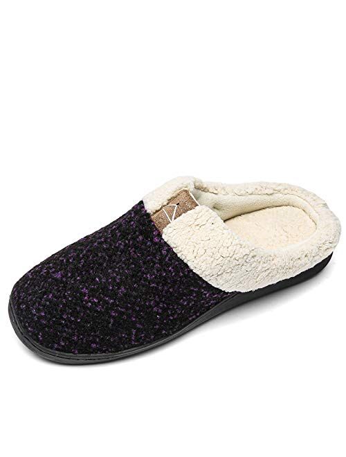 Womens Memory Foam House Slippers Plush Fleece Indoor Outdoor Slippers