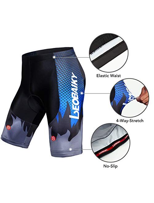 Hiauspor Men's Cycling Shorts Baggy Padded Biking Shorts Breathable Quick Dry Bicycle Riding MTB Shorts