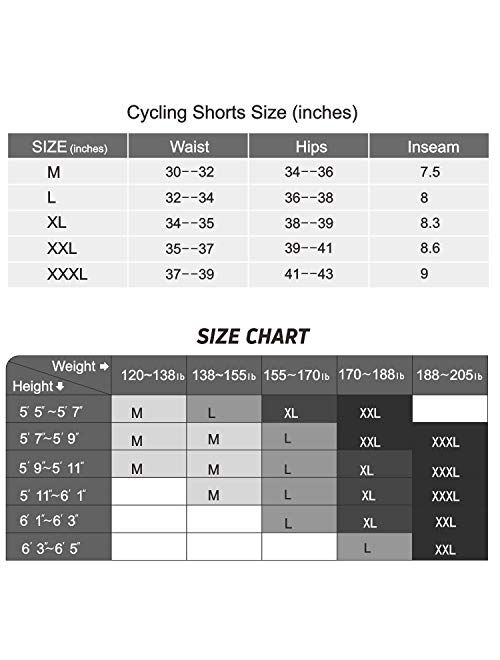 Hiauspor Men's Cycling Shorts Baggy Padded Biking Shorts Breathable Quick Dry Bicycle Riding MTB Shorts