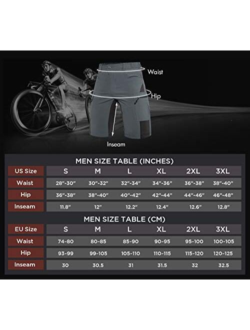 Wespornow Men-Padded-MTB-Shorts Mountain-Bike-Shorts