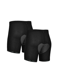 DEALYORK Men’s Cycling Underwear 3D Padded Bike Shorts, MTB Liner Shorts Bike Shorts Men High Waist Ergonomic Design