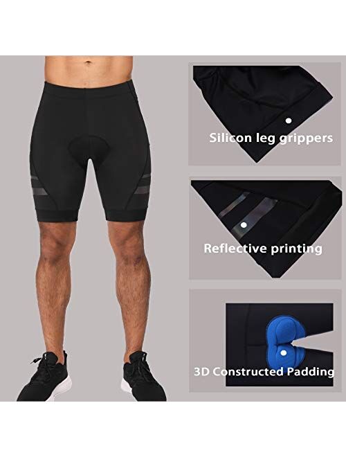 COOrun Men's Cycling Shorts Breathable Padded Mountain Bike Pants Tight-Fit