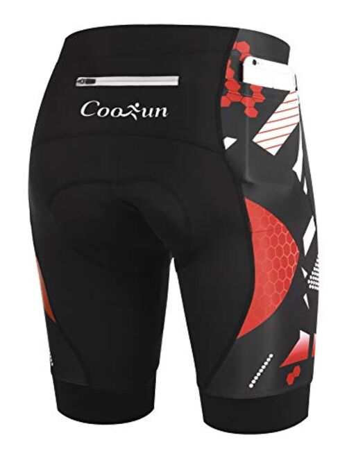 COOrun Men's Cycling Shorts Breathable Padded Mountain Bike Pants Tight-Fit