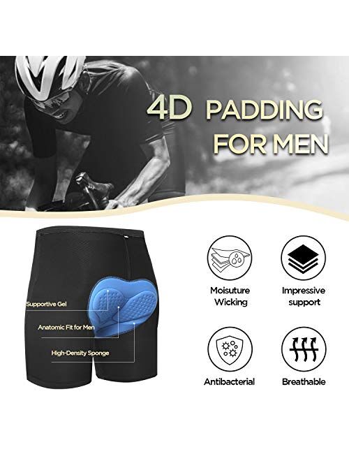 Cycorld Men's Cycling Shorts Padded MTB Mountain Bike Bicycle Shorts Zipper Pockets Quick Dry