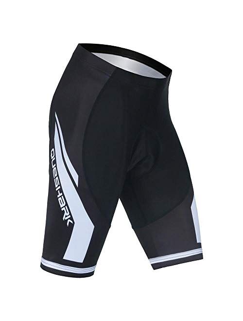 Queshark Men's Bicycle Riding Pants Cycling Shorts Padded Bike Biking Clothes Cycle Wear Tights