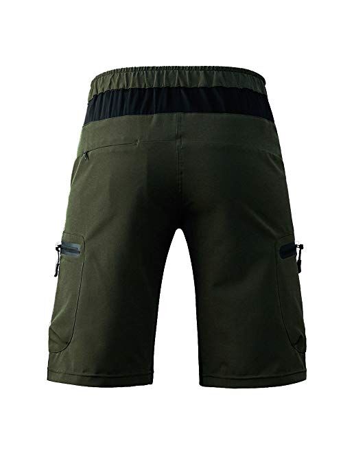 Cycorld Mountain Bike Shorts Mens MTB Biking Baggy Padded Cycling Short Removable Padding Liner