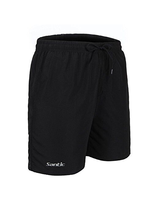 Santic Men's Cycling Shorts Padded Bicycle Bikes Shorts Loose Black