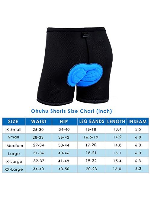 Ohuhu Men's 3D Padded Bicycle Cycling Underwear Shorts