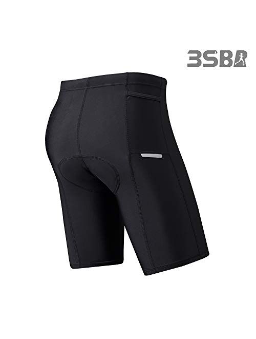 Triathlon Shorts, Men’s Tri Shorts, Padded Reflective Logo Pockets, for Training