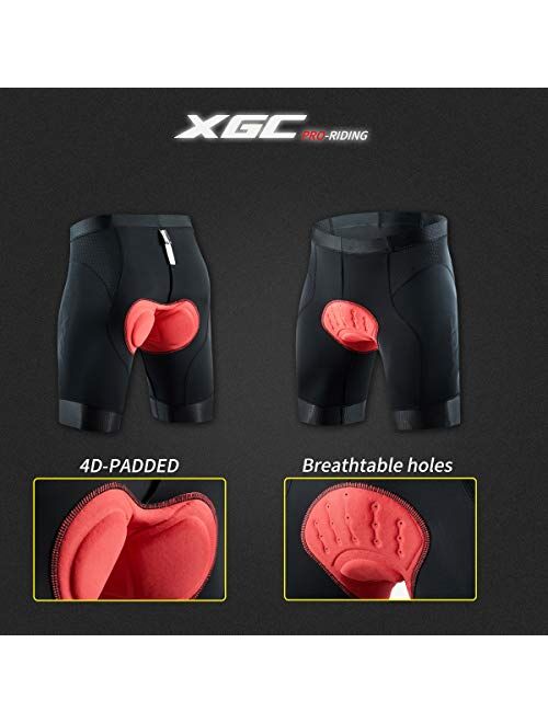 XGC Men's Cycling Shorts/Bike Shorts and Cycling Underwear with High-Density and High-Elasticity 4D Sponge Padded