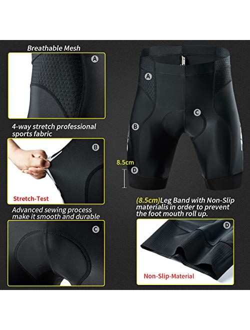 XGC Men's Cycling Shorts/Bike Shorts and Cycling Underwear with High-Density and High-Elasticity 4D Sponge Padded