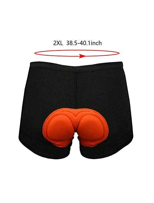 DIYARTS Cycling Underwear, Men's 3D Anti-Slip Breathable Padded Bike MTB Liner Mountain Shorts with Soft Gel Pad Black