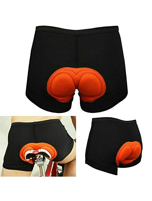 DIYARTS Cycling Underwear, Men's 3D Anti-Slip Breathable Padded Bike MTB Liner Mountain Shorts with Soft Gel Pad Black