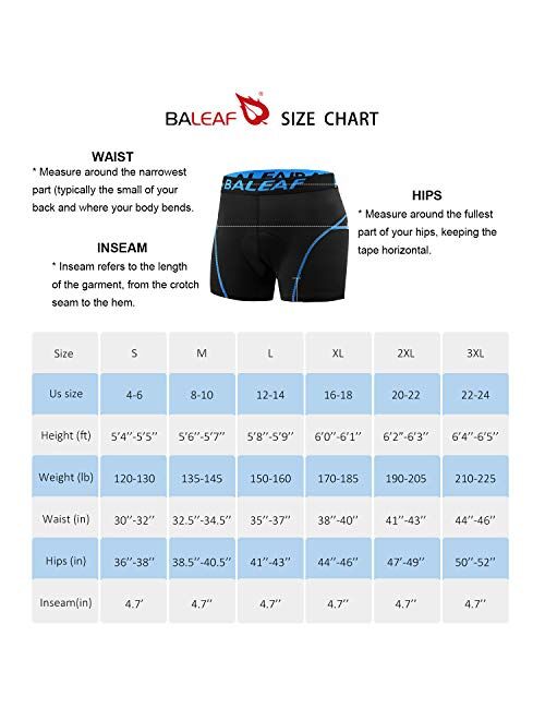 BALEAF Men's 3D Padded Cycling Underwear Shorts - Bike Undershorts Bicycle MTB Underpants