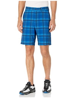 Jack Nicklaus Men's Standard Flat Front Plaid Golf Short with Active Waistband