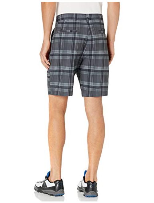 Jack Nicklaus Men's Standard Flat Front Plaid Golf Short with Active Waistband