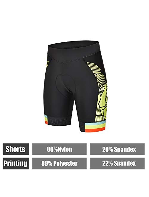 DEALYORK Men's Cycling Shorts Padded with Pockets, Bicycle Riding Bike Shorts Quick-Dry Men Half Pants