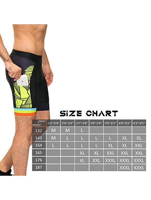 DEALYORK Men's Cycling Shorts Padded with Pockets, Bicycle Riding Bike Shorts Quick-Dry Men Half Pants