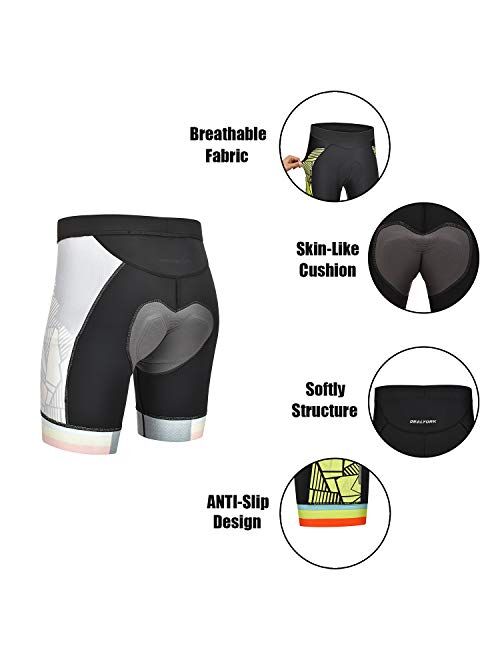 DEALYORK Men's Cycling Shorts Padded with Pockets, Bicycle Riding Bike Shorts Quick-Dry Men Half Pants