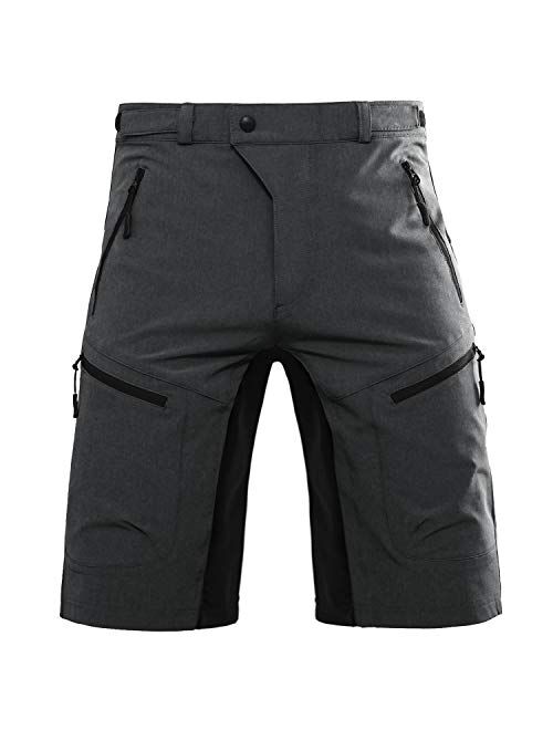 Hiauspor Mens-Mountain-Bike-Shorts-Baggy-MTB-Shorts-Loose-Fit-Biking-Cycling-Short with Pockets