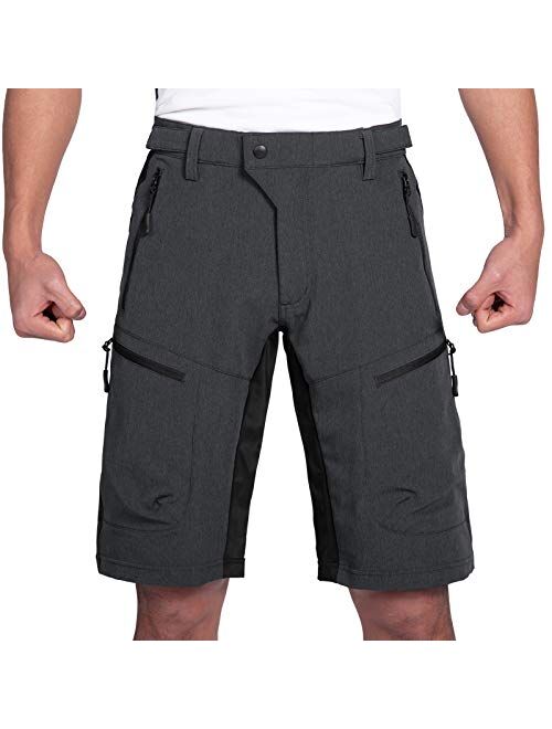 Hiauspor Mens-Mountain-Bike-Shorts-Baggy-MTB-Shorts-Loose-Fit-Biking-Cycling-Short with Pockets