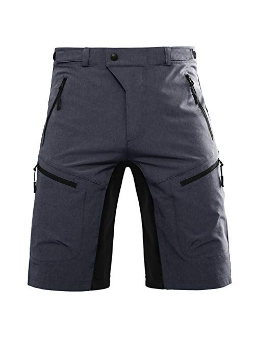 Hiauspor Mens-Mountain-Bike-Shorts-Baggy-MTB-Shorts-Loose-Fit-Biking-Cycling-Short with Pockets