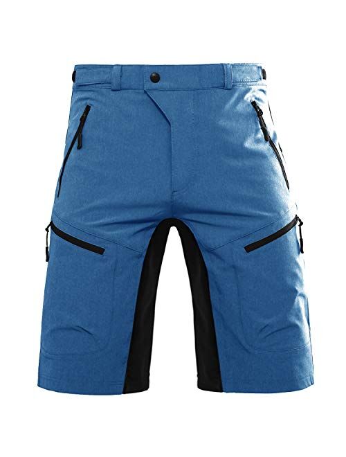 Hiauspor Mens-Mountain-Bike-Shorts-Baggy-MTB-Shorts-Loose-Fit-Biking-Cycling-Short with Pockets